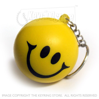 Stress Ball Smiley Keyring